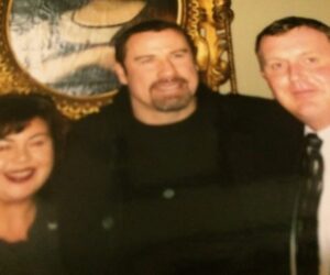 Enjoying a cast party with John Travolta